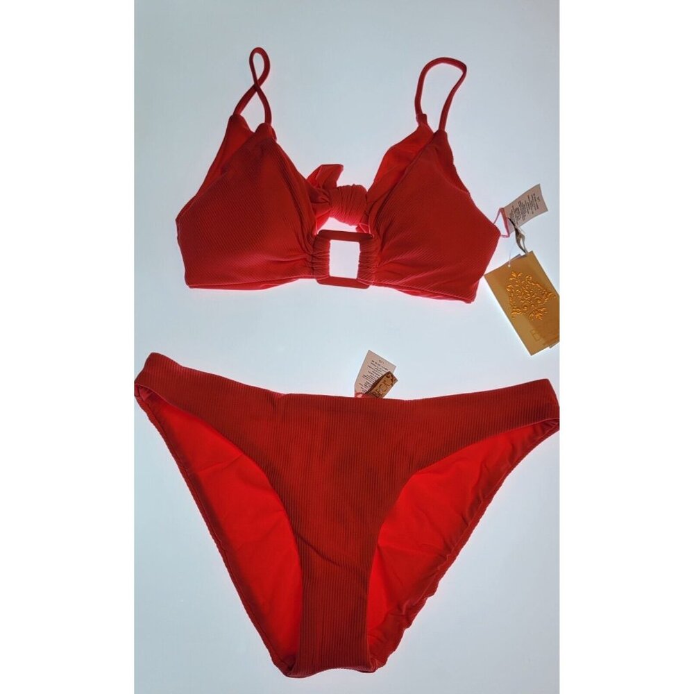 BECCA Womens Bikini Top/Bottoms Set Large Color Wathermelon